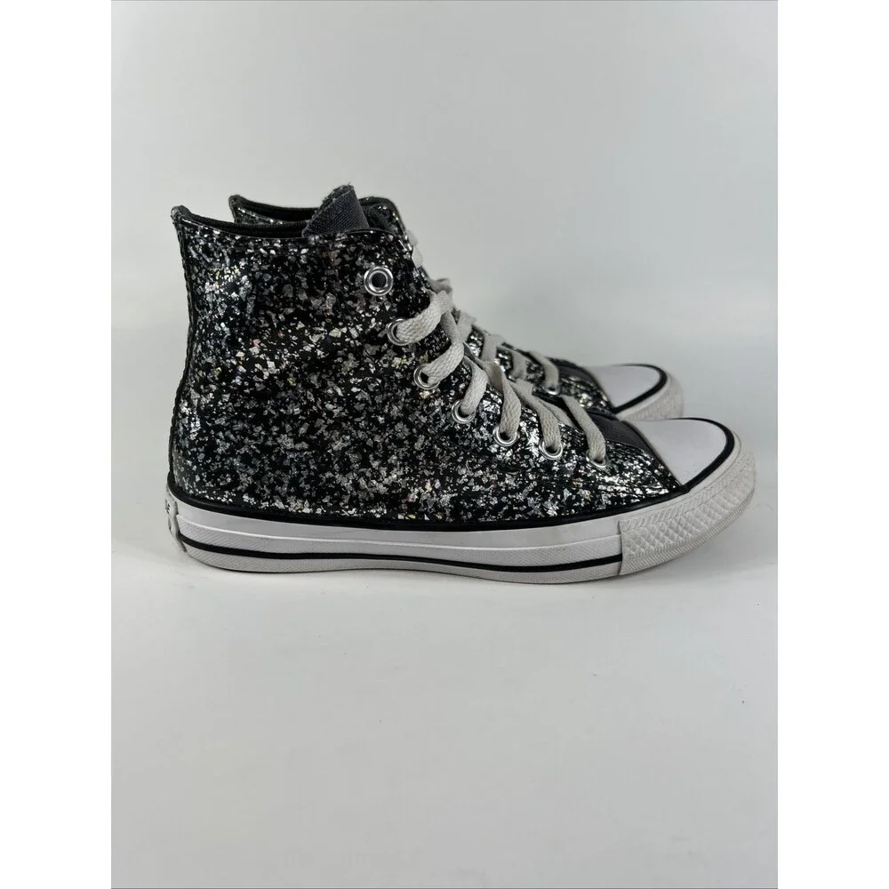 Converse Girls’s Chuck Taylor All Star High Top Size 3.5 Glitter Shoes Sneakers